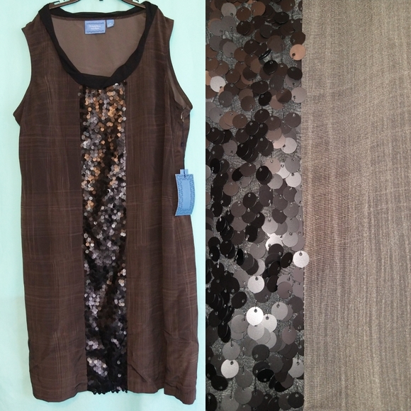 Simply Vera Wang 016 Chalkboard Plaid dress sequin - Picture 10 of 10